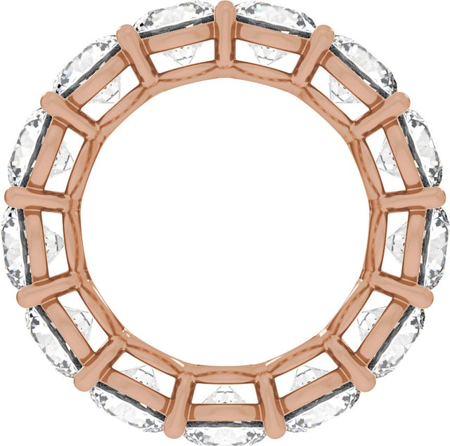 14K Gold Round Natural Diamond Low Profile Eternity Band - 5mm Stones - Rose Gold - view 2