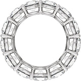 14K Gold Round Natural Diamond Low Profile Eternity Band - 5mm Stones - White Gold - view 2