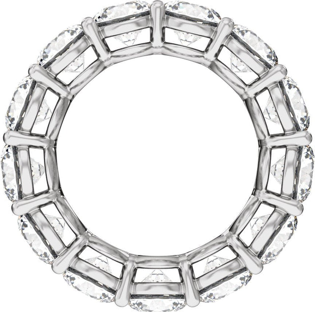 14K Gold Round Lab-Grown Diamond Low Profile Eternity Band - 5mm Stones - White Gold - view 2