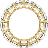 14K Gold Round Natural Diamond Low Profile Eternity Band - 5mm Stones - Yellow Gold - view 2