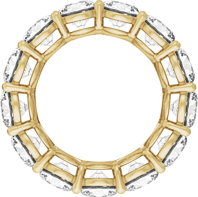 14K Gold Round Natural Diamond Low Profile Eternity Band - 5mm Stones - Yellow Gold - view 2