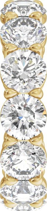 14K Gold Round Lab-Grown Diamond Low Profile Eternity Band - 5mm Stones - Yellow Gold - view 4