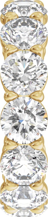 14K Gold Round Lab-Grown Diamond Low Profile Eternity Band - 5mm Stones - Yellow Gold - view 4