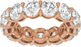 14K Gold Round Natural Diamond Low Profile Eternity Band - 5mm Stones - Rose Gold - view 3