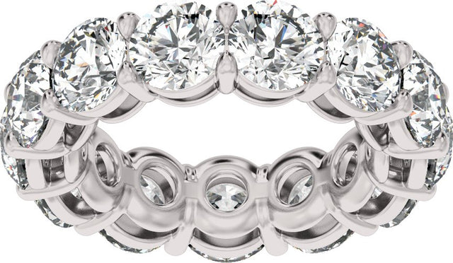 Platinum Round Lab-Grown Diamond Low Profile Eternity Band - 5mm Stones - view 3