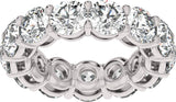 14K Gold Round Lab-Grown Diamond Low Profile Eternity Band - 5mm Stones - White Gold - view 3