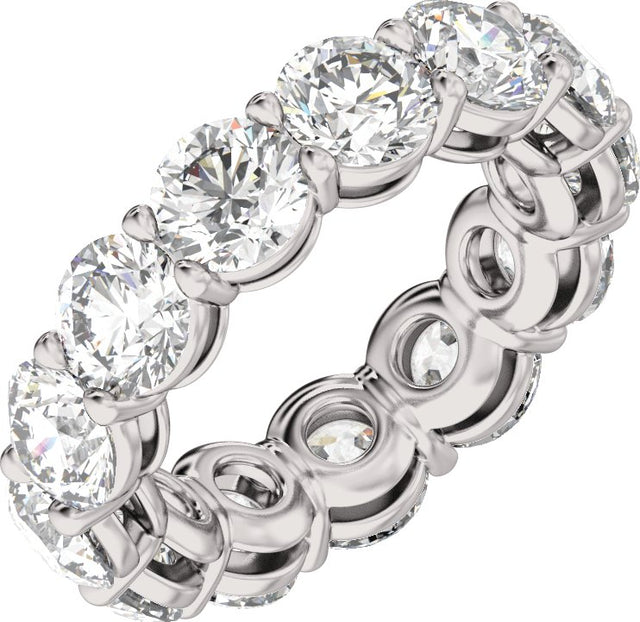 14K Gold Round Lab-Grown Diamond Low Profile Eternity Band - 5.8mm Stones - White Gold