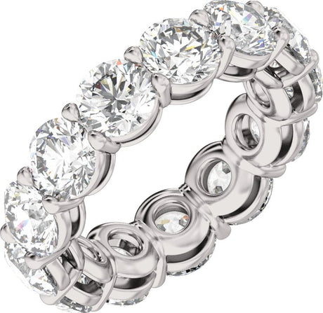 Platinum Round Natural Diamond Low Profile Eternity Band - 5.8mm Stones