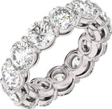 14K Gold Round Natural Diamond Low Profile Eternity Band - 5.8mm Stones - White Gold