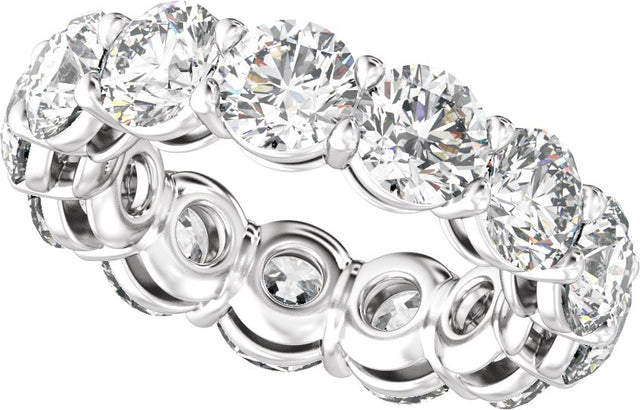 14K Gold Round Lab-Grown Diamond Low Profile Eternity Band - 5.8mm Stones - White Gold - view 5