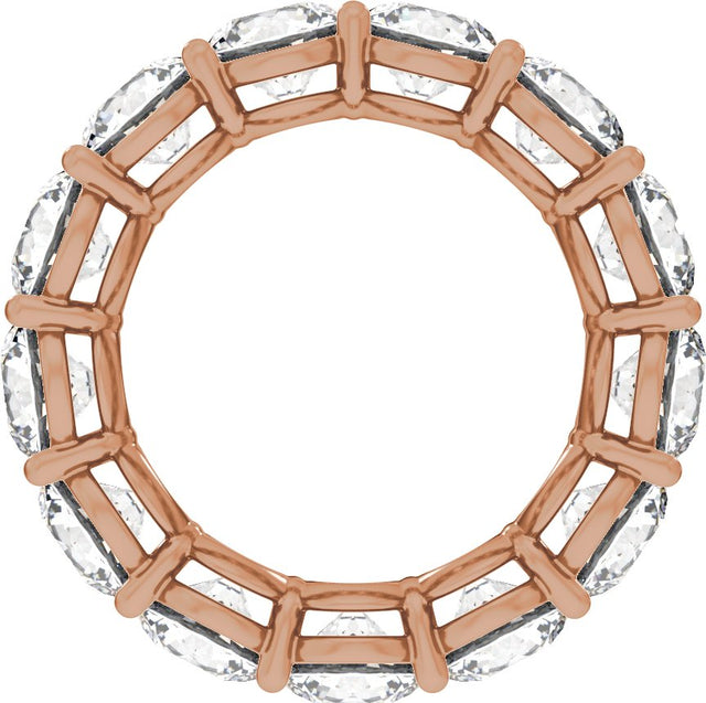 14K Gold Round Lab-Grown Diamond Low Profile Eternity Band - 5mm Stones - Rose Gold - view 2