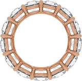 14K Gold Round Natural Diamond Low Profile Eternity Band - 5mm Stones - Rose Gold - view 2