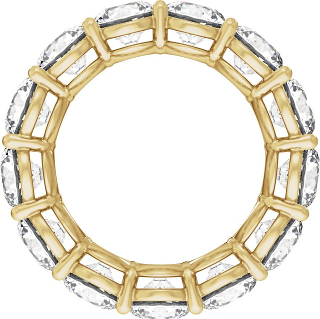 14K Gold Round Lab-Grown Diamond Low Profile Eternity Band - 5mm Stones - Yellow Gold - view 2