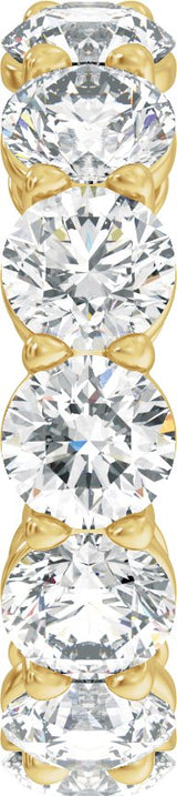 14K Gold Round Lab-Grown Diamond Low Profile Eternity Band - 5mm Stones - Yellow Gold - view 3