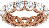 14K Gold Round Lab-Grown Diamond Low Profile Eternity Band - 5mm Stones - Rose Gold - view 3