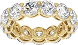 14K Gold Round Lab-Grown Diamond Low Profile Eternity Band - 5mm Stones - Yellow Gold - view 4
