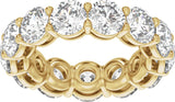 14K Gold Round Natural Diamond Low Profile Eternity Band - 5mm Stones - Yellow Gold - view 3