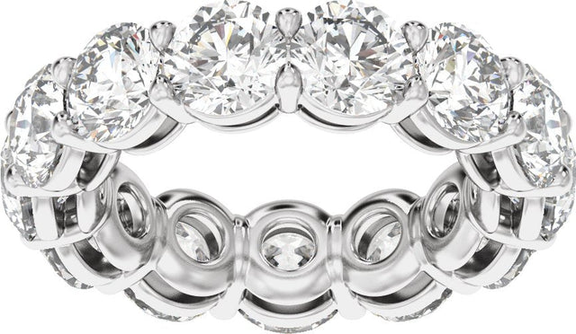 Platinum Round Lab-Grown Diamond Low Profile Eternity Band - 5mm Stones - view 3