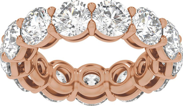 14K Gold Round Lab-Grown Diamond Low Profile Eternity Band - 5mm Stones - Rose Gold - view 3