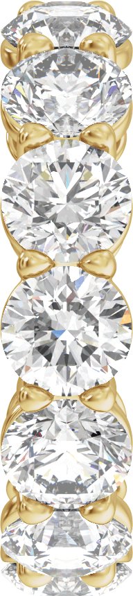 14K Gold Round Lab-Grown Diamond Low Profile Eternity Band - 5.8mm Stones - Yellow Gold - view 4