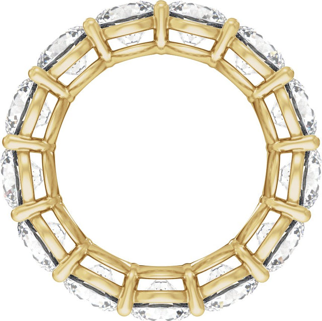 14K Gold Round Lab-Grown Diamond Low Profile Eternity Band - 5.8mm Stones - Yellow Gold - view 2