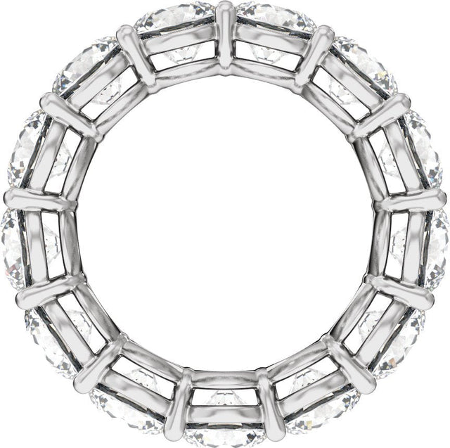 14K Gold Round Natural Diamond Low Profile Eternity Band - 5mm Stones - White Gold - view 2