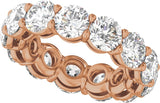 14K Gold Round Lab-Grown Diamond Low Profile Eternity Band - 5mm Stones - Rose Gold - view 5