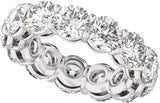 14K Gold Round Natural Diamond Low Profile Eternity Band - 5mm Stones - White Gold - view 5