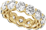 14K Gold Round Lab-Grown Diamond Low Profile Eternity Band - 5mm Stones - Yellow Gold - view 4