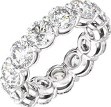 14K Gold Round Natural Diamond Low Profile Eternity Band - 5mm Stones - White Gold