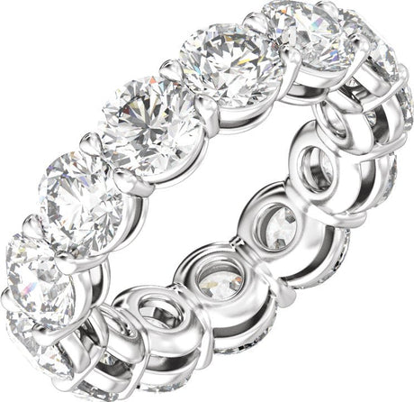 Platinum Round Natural Diamond Low Profile Eternity Band - 5mm Stones