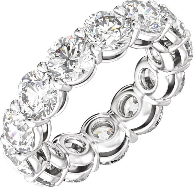 Platinum Round Natural Diamond Low Profile Eternity Band - 5mm Stones