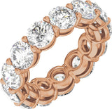 14K Gold Round Lab-Grown Diamond Low Profile Eternity Band - 5mm Stones - Rose Gold