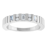 14K Gold Straight Baguette Natural Diamond Anniversary Band - 1/4 CTW - White Gold - view 3