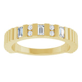 14K Gold Straight Baguette Lab-Grown Diamond Anniversary Band - 1/4 CTW - Yellow Gold - view 3