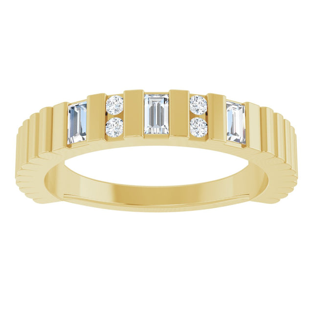 14K Gold Straight Baguette Lab-Grown Diamond Anniversary Band - 1/4 CTW - Yellow Gold - view 3