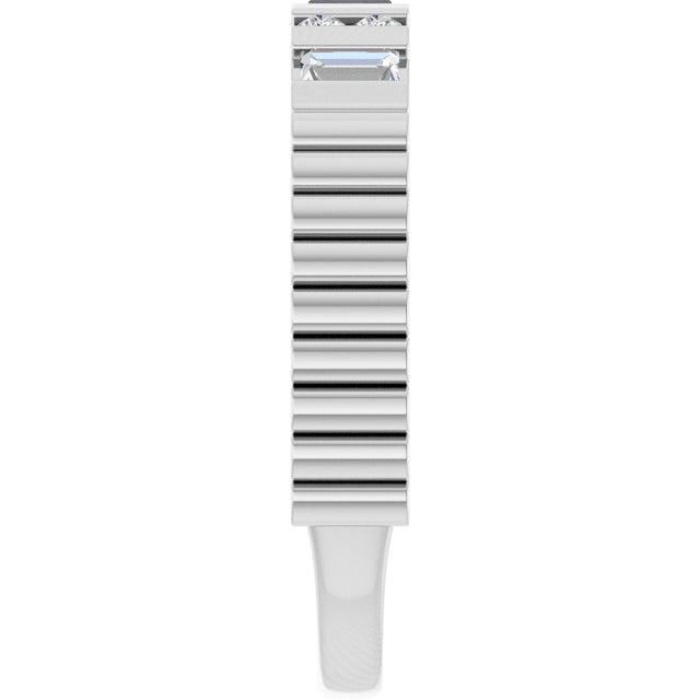 Platinum Straight Baguette Lab-Grown Diamond Anniversary Band - 1/4 CTW - view 4