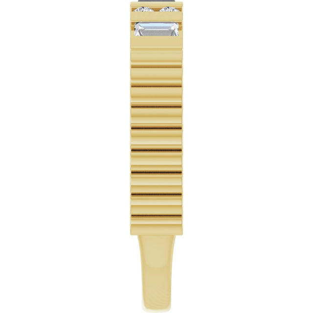 14K Gold Straight Baguette Lab-Grown Diamond Anniversary Band - 1/4 CTW - Yellow Gold - view 4