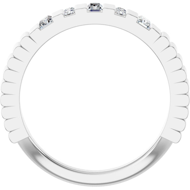 Platinum Straight Baguette Lab-Grown Diamond Anniversary Band - 1/4 CTW - view 2