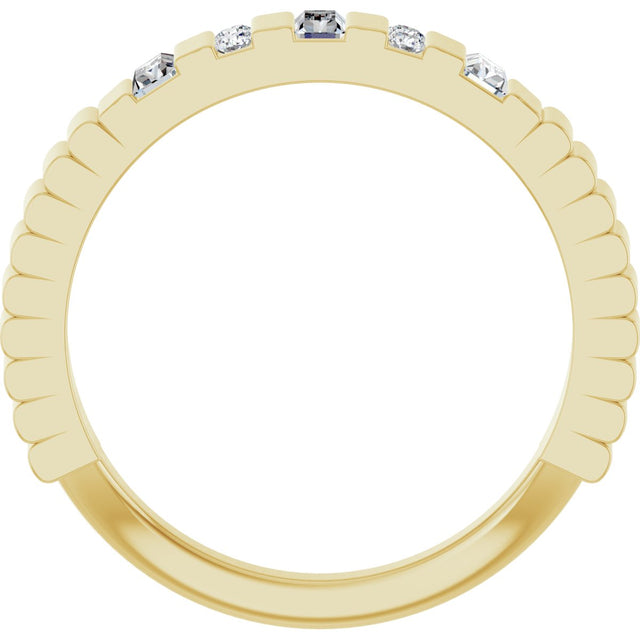 14K Gold Straight Baguette Natural Diamond Anniversary Band - 1/4 CTW - Yellow Gold - view 2