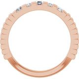 14K Gold Straight Baguette Natural Diamond Anniversary Band - 1/4 CTW - Rose Gold - view 2