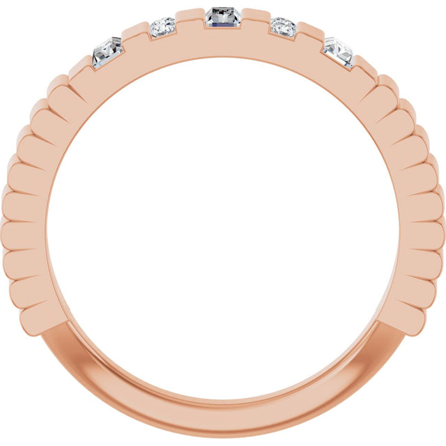 14K Gold Straight Baguette Lab-Grown Diamond Anniversary Band - 1/4 CTW - Rose Gold - view 2