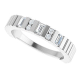 Platinum Straight Baguette Lab-Grown Diamond Anniversary Band - 1/4 CTW - view 5