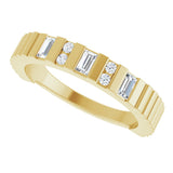 14K Gold Straight Baguette Natural Diamond Anniversary Band - 1/4 CTW - Yellow Gold - view 5