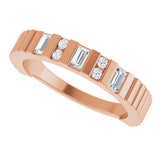 14K Gold Straight Baguette Natural Diamond Anniversary Band - 1/4 CTW - Rose Gold - view 5
