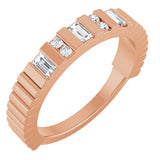 14K Gold Straight Baguette Natural Diamond Anniversary Band - 1/4 CTW - Rose Gold