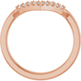 14K Gold Round Lab-Grown Diamond Contour Band - 1/8-1/2 CTW - Rose Gold - view 2