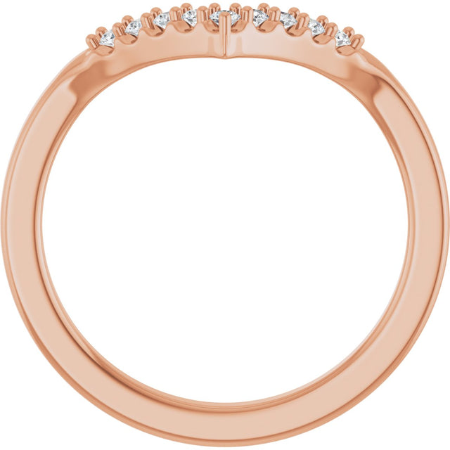 14K Gold Round Lab-Grown Diamond Contour Band - 1/8-1/2 CTW - Rose Gold - view 2