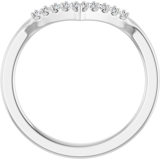 14K Gold Round Lab-Grown Diamond Contour Band - 1/8-1/2 CTW - White Gold - view 2