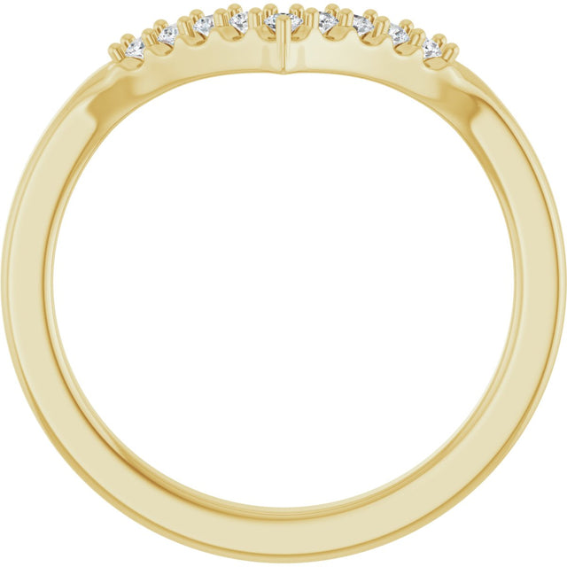 14K Gold Round Lab-Grown Diamond Contour Band - 1/8-1/2 CTW - Yellow Gold - view 2